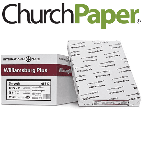 Williamsburg Perforated 8.5 x 11 28/70 White Paper 500 Sheets/Ream, Multipurpose Copy Paper