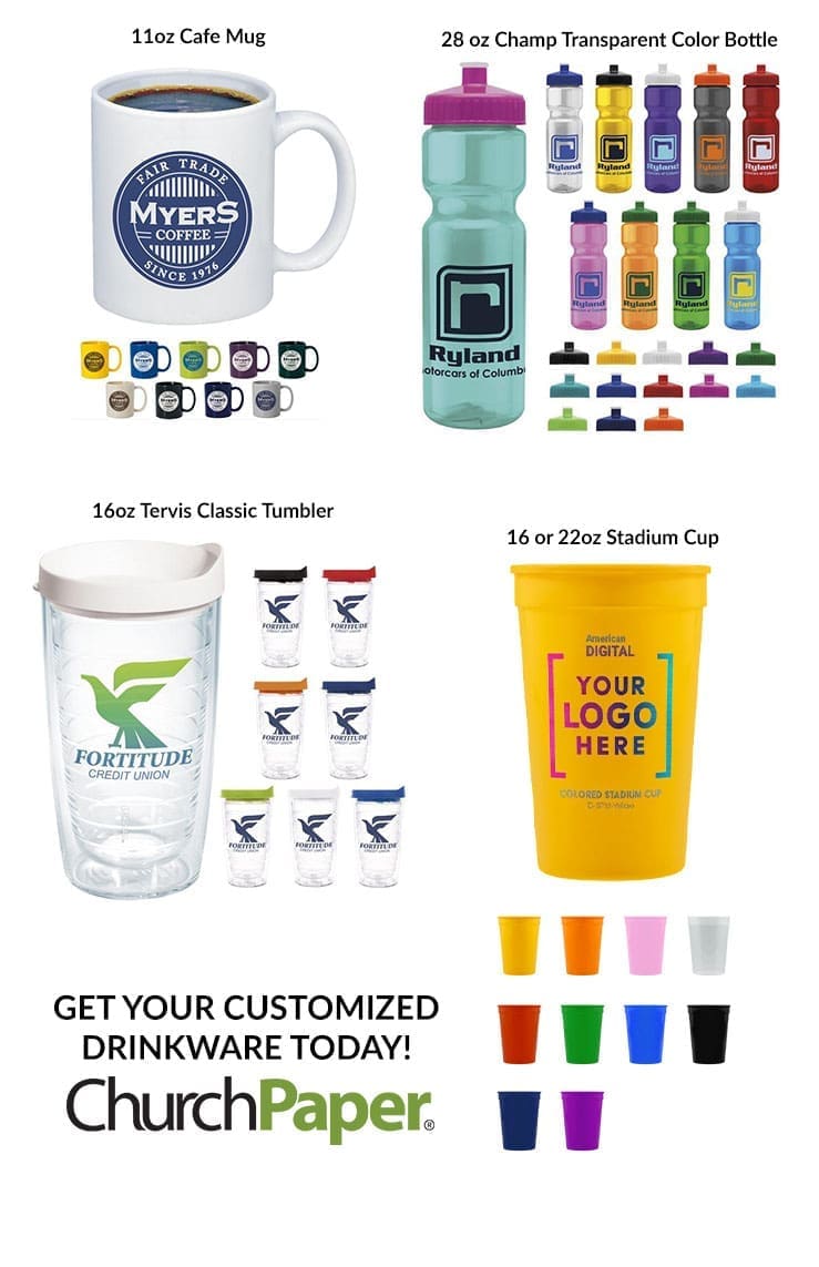 Imprinted Drinkware - Church Paper